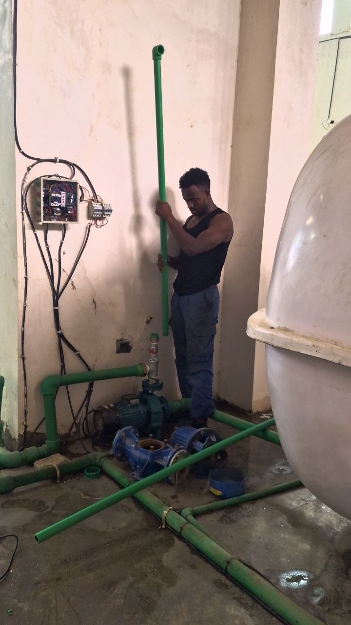 Water pump and piping system